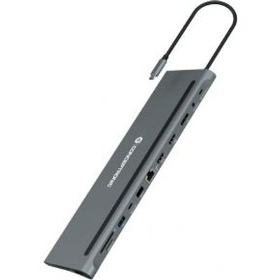 Conceptronic DONN17G notebook dock & poortreplicator Bedraad USB 3.2 Gen 1 (3.1 Gen 1) Type-C Grijs