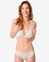 HEMA Dames brazilian rib met kant naturel (naturel)