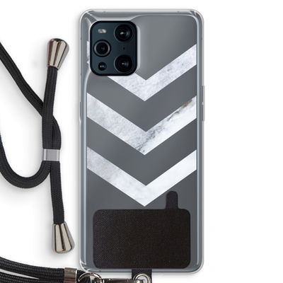Marmeren pijlen: Oppo Find X3 Pro Transparant Hoesje met koord