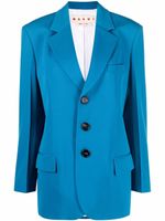 Marni blazer boutonné à revers crantés - Bleu