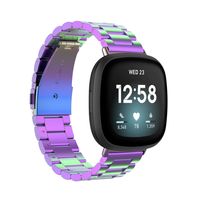 Bandje geschikt voor Apple Watch 42/44MM - Maat One Size - Metalen band - Polsband - Vouw Sluiting - Metaal - Neon Chrome