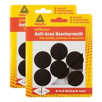 Anti-krasvilt - 12x - zwart - 33 mm - rond - zelfklevend - meubel beschermvilt