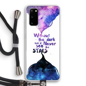 Stars quote: Samsung Galaxy S20 Transparant Hoesje met koord