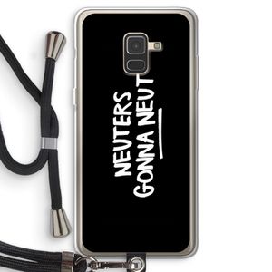 Neuters (zwart): Samsung Galaxy A8 (2018) Transparant Hoesje met koord