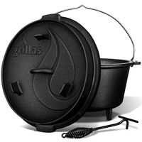 Grillas- Dutch Oven, 7.3L, BBQ pan, gietijzer, met pootjes, B - thumbnail