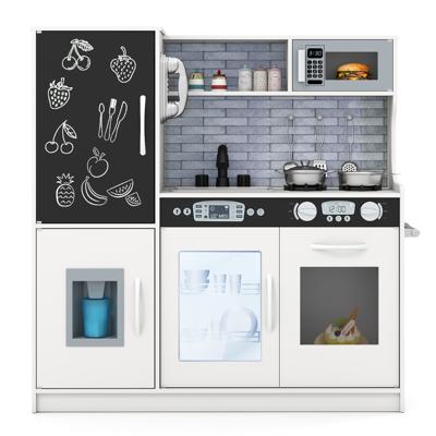 Speelkeuken om Mee te Spelen Keukenspeelset Voor Peuters met Bord 82 x 24 x 80 cm -Wit