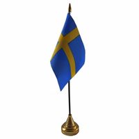 Zweden tafelvlaggetje 10 x 15 cm met standaard - thumbnail