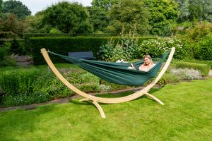 'Wood & Organic' Green Tweepersoons Hangmatset - Groen - Tropilex ®