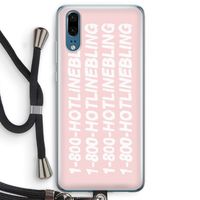 Hotline bling pink: Huawei P20 Transparant Hoesje met koord