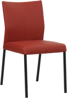 Rode leren moderne eetkamerstoel Basic - poot vierkant zwart - Toledo Leer Red (rood leer) Rode leren moderne eetkamerstoel Basic - poot vierkant zwart - Toledo Leer Red (rood leer)