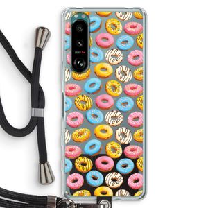Pink donuts: Sony Xperia 5 III Transparant Hoesje met koord
