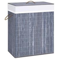 VidaXL Wasmand met 2 vakken 100 l bamboe grijs