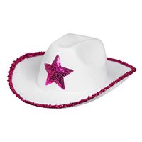 Hoed Rodeo star wit/roze