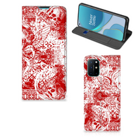 Mobiel BookCase OnePlus 8T Angel Skull Rood