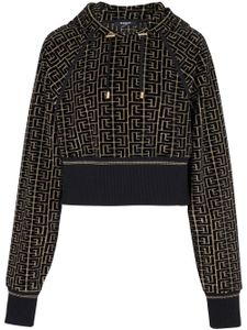 Balmain hoodie à motif monogrammé - Noir