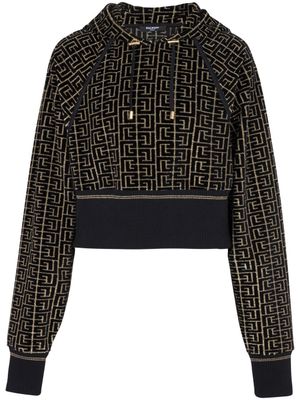 Balmain hoodie à motif monogrammé - Noir