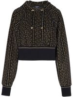 Balmain hoodie à motif monogrammé - Noir