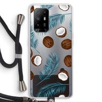 Kokosnoot roze: Oppo A95 5G Transparant Hoesje met koord