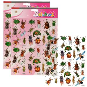 Stickervel insecten stickers - 3x - 22 stickers op vel - kinderstickers - hobby