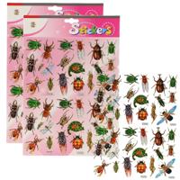 Stickervel insecten stickers - 3x - 22 stickers op vel - kinderstickers - hobby