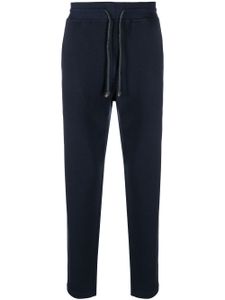 Brunello Cucinelli pantalon de jogging fuselé à lien de resserrage - Bleu