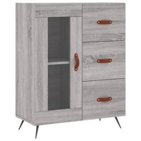 The Living Store Dressoir - Klassiek - Meubel - 69.5 x 34 x 90 cm - Kleur- Grijs Sonoma Eiken - thumbnail