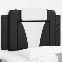 Hoofdbordkussen "Viana" 80 cm kunstleer zwart en wit
