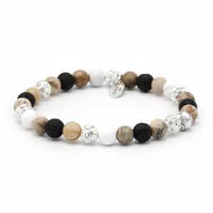 Karma Armband Spiral Shot Of Caramel Elastic White Crystal