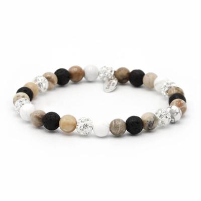 Karma Armband Spiral Shot Of Caramel Elastic White Crystal