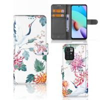 Xiaomi Redmi 10 | Telefoonhoesje | Met pasjeshouder | Bird Flowers Xiaomi Redmi 10 | Telefoonhoesje | Met pasjeshouder | Bird Flowers