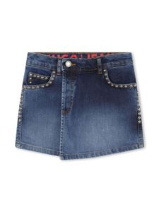 HUGO KIDS jupe-short en jean à détails de clous - Bleu