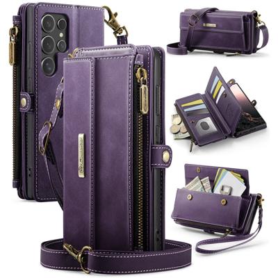 Caseme Samsung Galaxy S25 Ultra hoesje - portemonnee tasje - Paars
