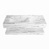 MONDIAZ ALAN-DLUX 100cm planchet Glace. Vrijhangende wastafel CLOUD links 1 kraangat, kleur Glace.