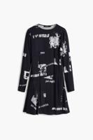 Korte krantenjurk - BLACK - XL