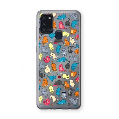 Kleurrijke katten: Samsung Galaxy A21s Transparant Hoesje