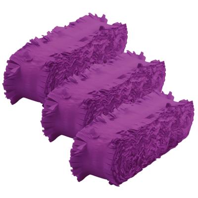 Crepe papier feest slingers/guirlande - 3x - 6 meter - paars - feestversiering - uni kleuren Crepe papier feest slingers/guirlande - 3x - 6 meter - paars - feestversiering - uni kleuren