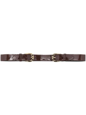 Federica Tosi ceinture en cuir verni - Marron