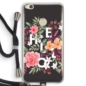 Hello in flowers: Huawei Ascend P8 Lite (2017) Transparant Hoesje met koord