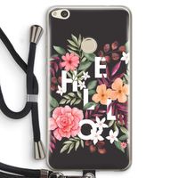 Hello in flowers: Huawei Ascend P8 Lite (2017) Transparant Hoesje met koord