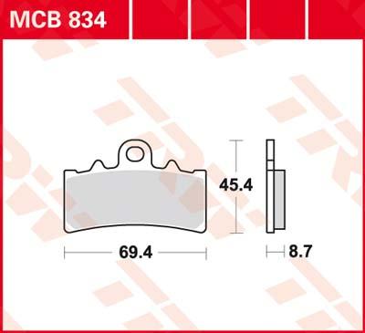 TRW Remblokken, en remschoenen voor de moto, MCB834 Allround organisch