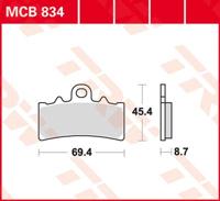 TRW Remblokken, en remschoenen voor de moto, MCB834 Allround organisch