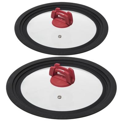 5Five Universele pannendeksels - 2x - met siliconen rand - Dia 22/24/26 cm en 26/28/30 cm