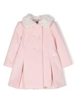 Patachou manteau croisé à col fourrure artificielle - Rose