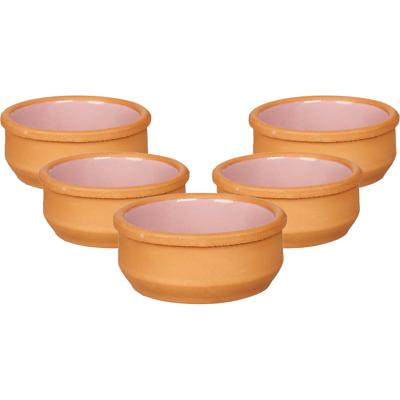 Tapas/creme brulee serveer schaaltjes - 18x - mini - terracotta/roze - 8 x 4 cm