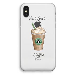 But first coffee: iPhone X Transparant Hoesje