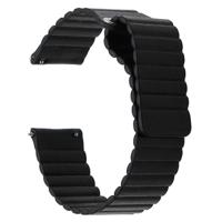 Geschikt voor Samsung Gear S2/Active2 Smart horlogebandje universeel 20mm magnetische gesp lederen vervangende polsband (zwart)