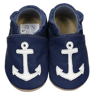 Hobea babyslofjes Anker auf dunkelblau-26-27