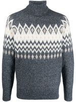 Brunello Cucinelli pull en maille Fair Isle - Bleu Brunello Cucinelli pull en maille Fair Isle - Bleu