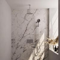 Brauer Chrome Edition Thermostatische Regendoucheset Inbouw - Hoofddouche 20 cm - Met Drukknoppen - Handdouche 3 Standen - Doucheslang - Geintegreerde Glijstang - Chroom