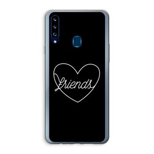 Friends heart black: Samsung Galaxy A20s Transparant Hoesje